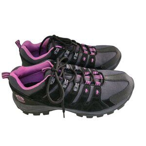 King's By Honeywell KWHL01 Leather Steel Toe Hiker Boots Black Purple Size 10